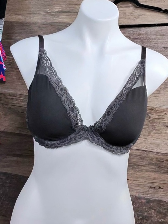 Natori Other - Natori Charcoal Gray Lace-Trim Underwire Bra